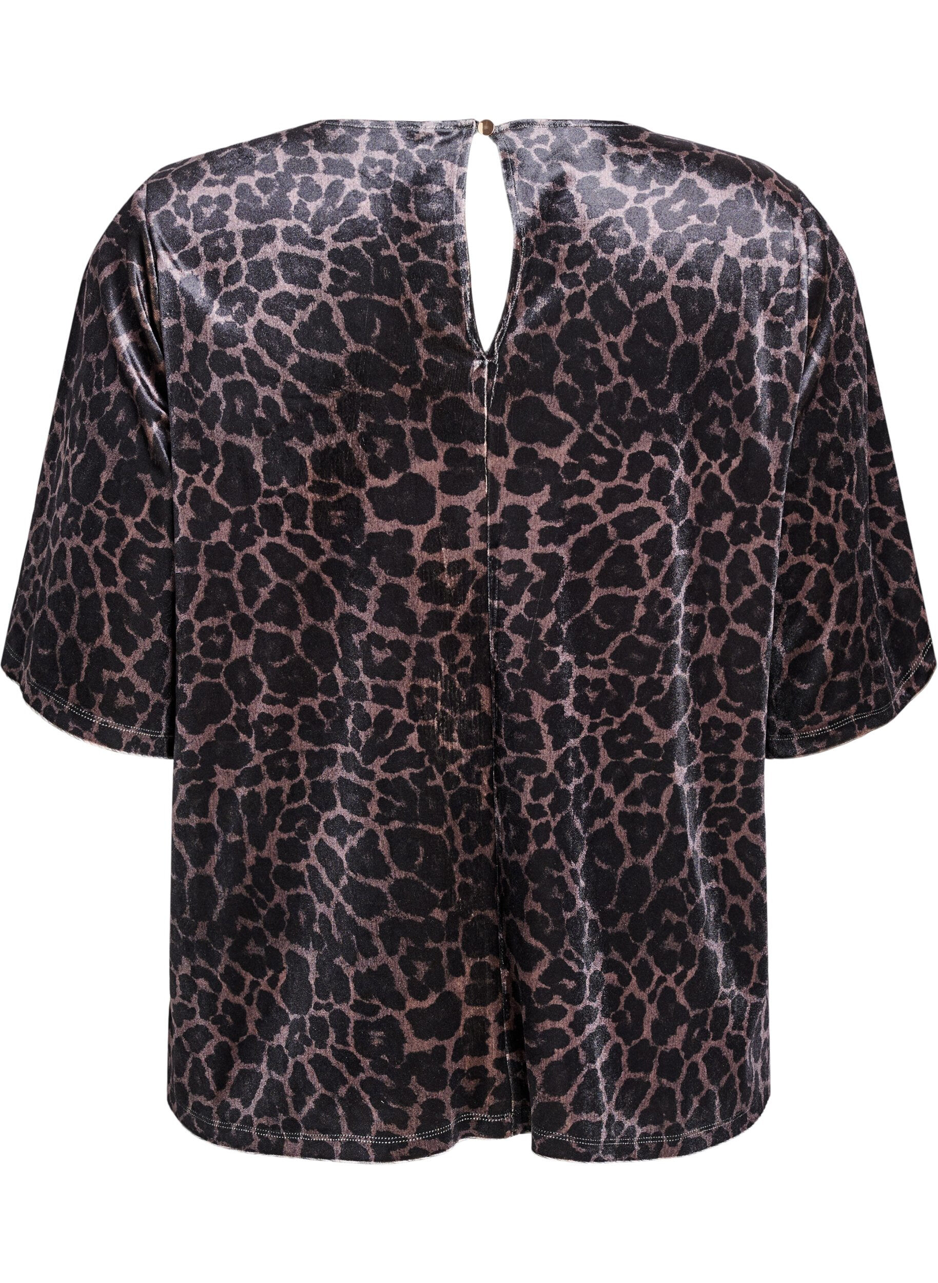 Zizzi Haut &agrave; manches courtes en velours, Marron, Packshot image number 1