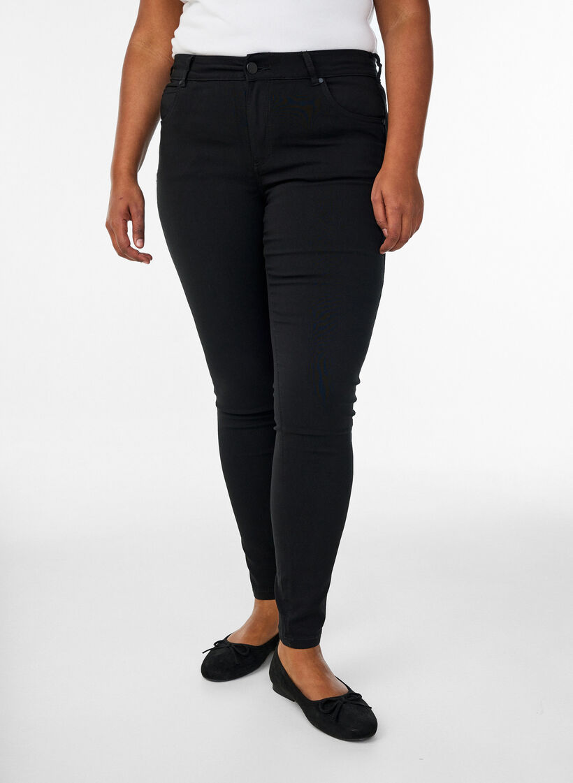 Slim fit broek met zakken, Zwart, Model image number 3