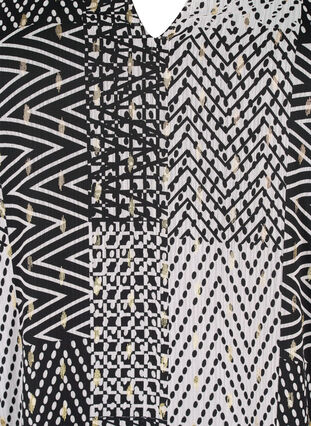 Bedrukte blouse met V-halslijn, Black Graphic Stripe, Packshot image number 2