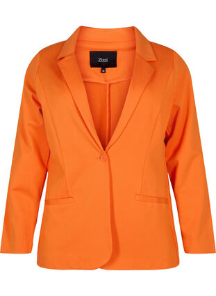 Blazer simple avec bouton et poches décoratives, Mandarin Orange, Packshot image number 0