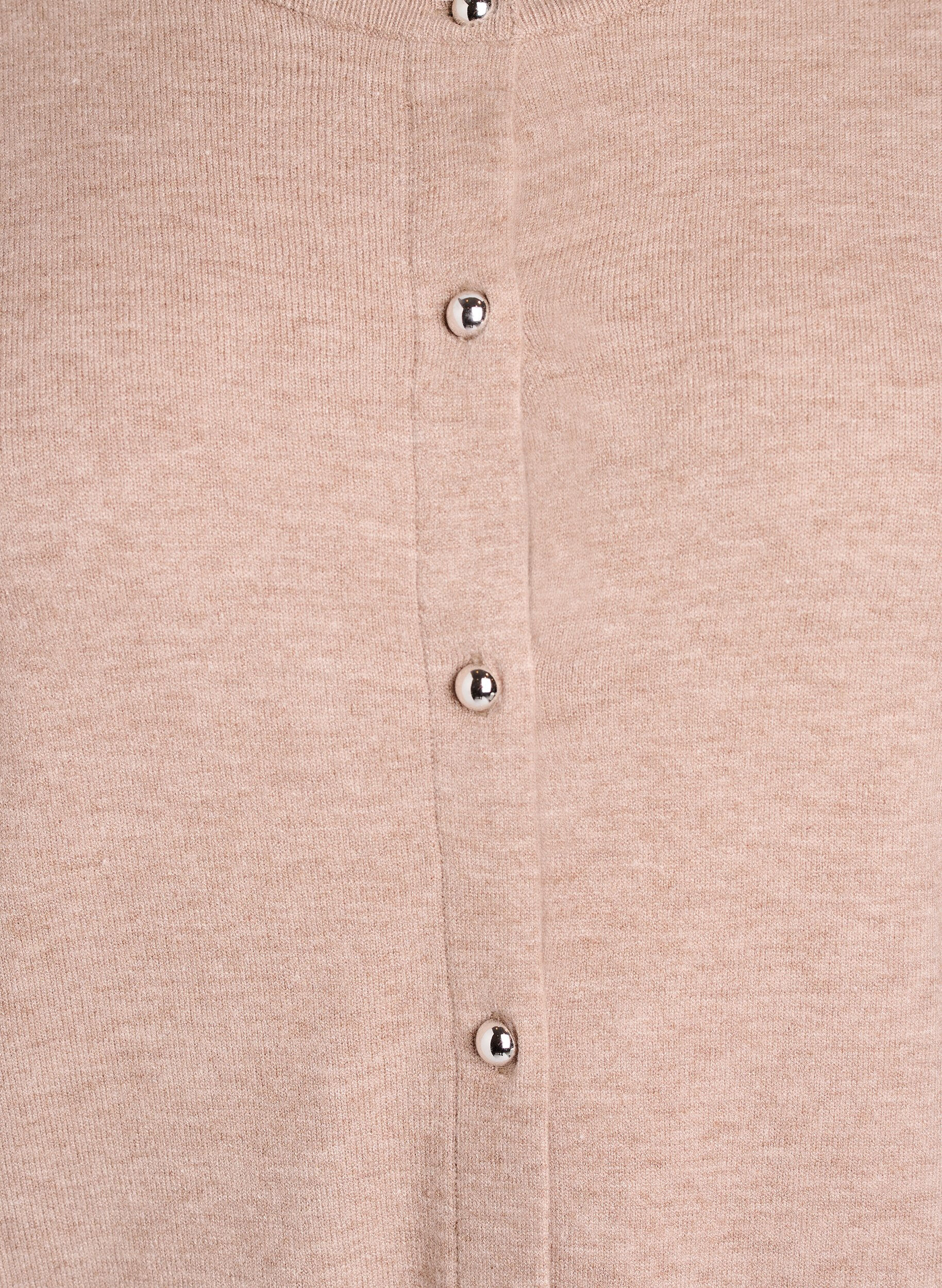 Zizzi Cardigan &agrave; boutons ronds, Beige, Packshot image number 2