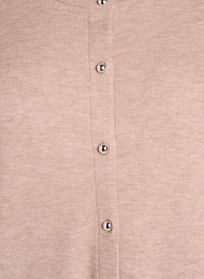 Cardigan à boutons ronds, Beige, Packshot image number 2