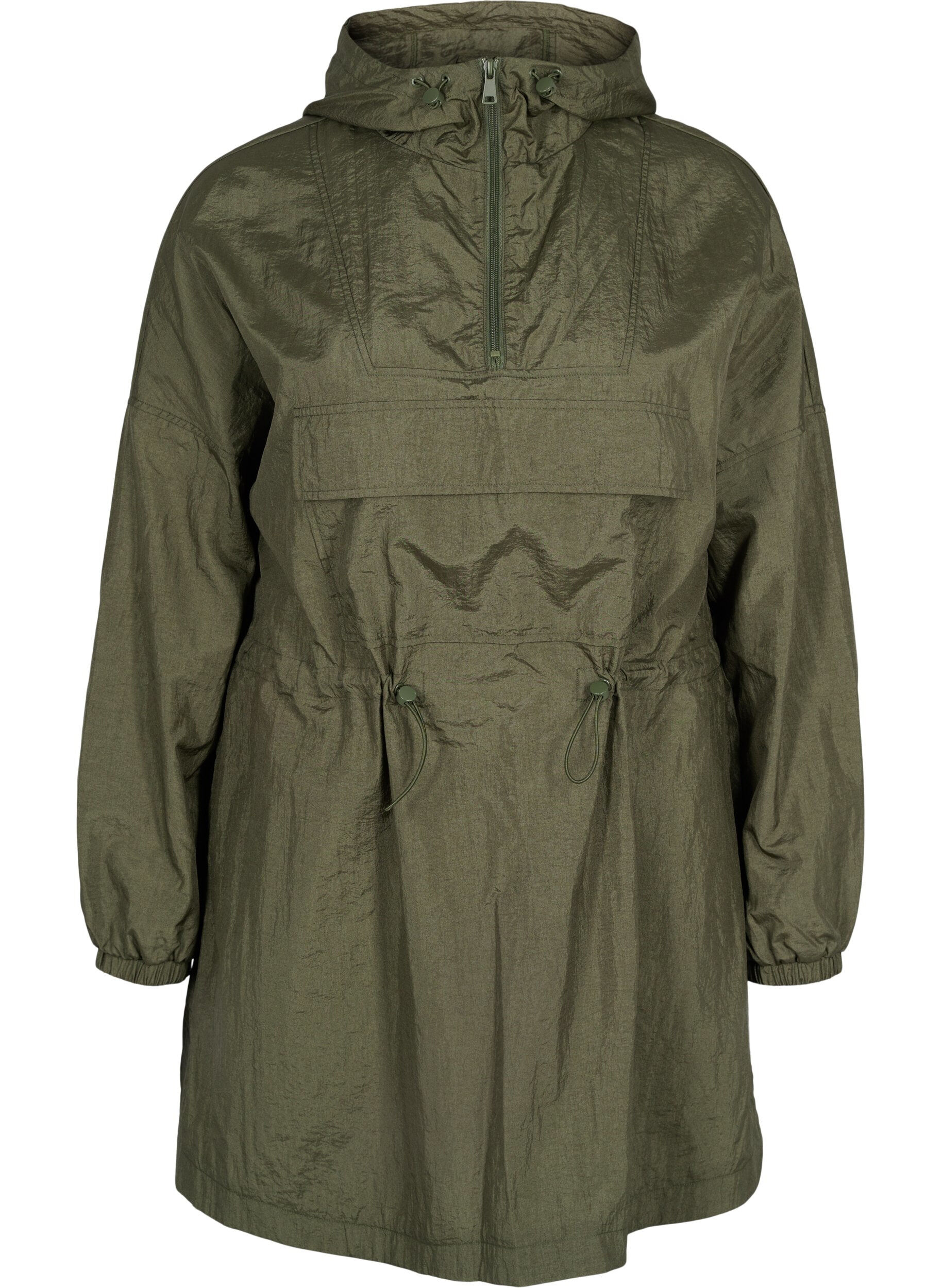 ZizziLange anorak met capuchon en zak, Grape Leaf, Packshot image number 0