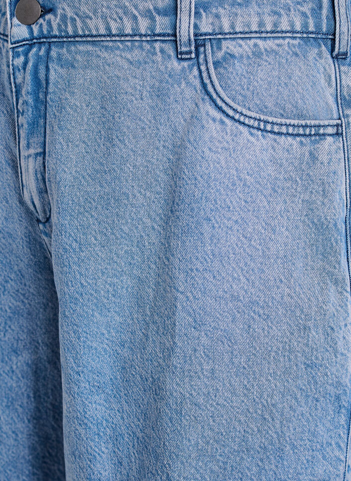Losse denim shorts met hoge taille, Blauw, Packshot image number 2