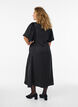 Robe midi en jacquard &agrave; motif cachemire et manches papillon, Noir, Model image number 1