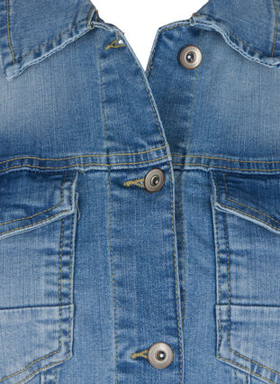 Veste en jean légère avec poches au niveau de la poitrine, Light blue denim, Packshot image number 3