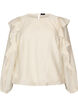 Blouse met ruches en ballonvorm, Vanille, Packshot image number 0