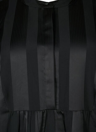 Robe trapèze avec rayures et manches 1/2, Black, Packshot image number 2