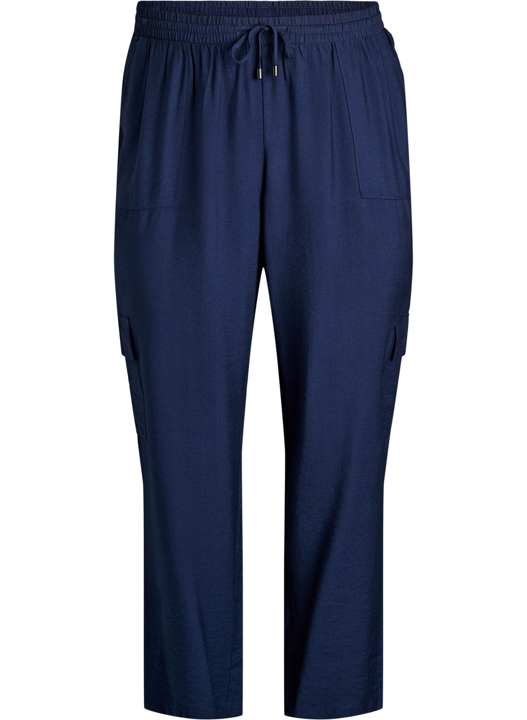 ZizziCargo broek met hoge taille, Blauw, Packshot image number 0