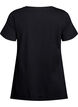 T-shirt met ronde hals en A-lijn vorm, Zwart, Packshot image number 1