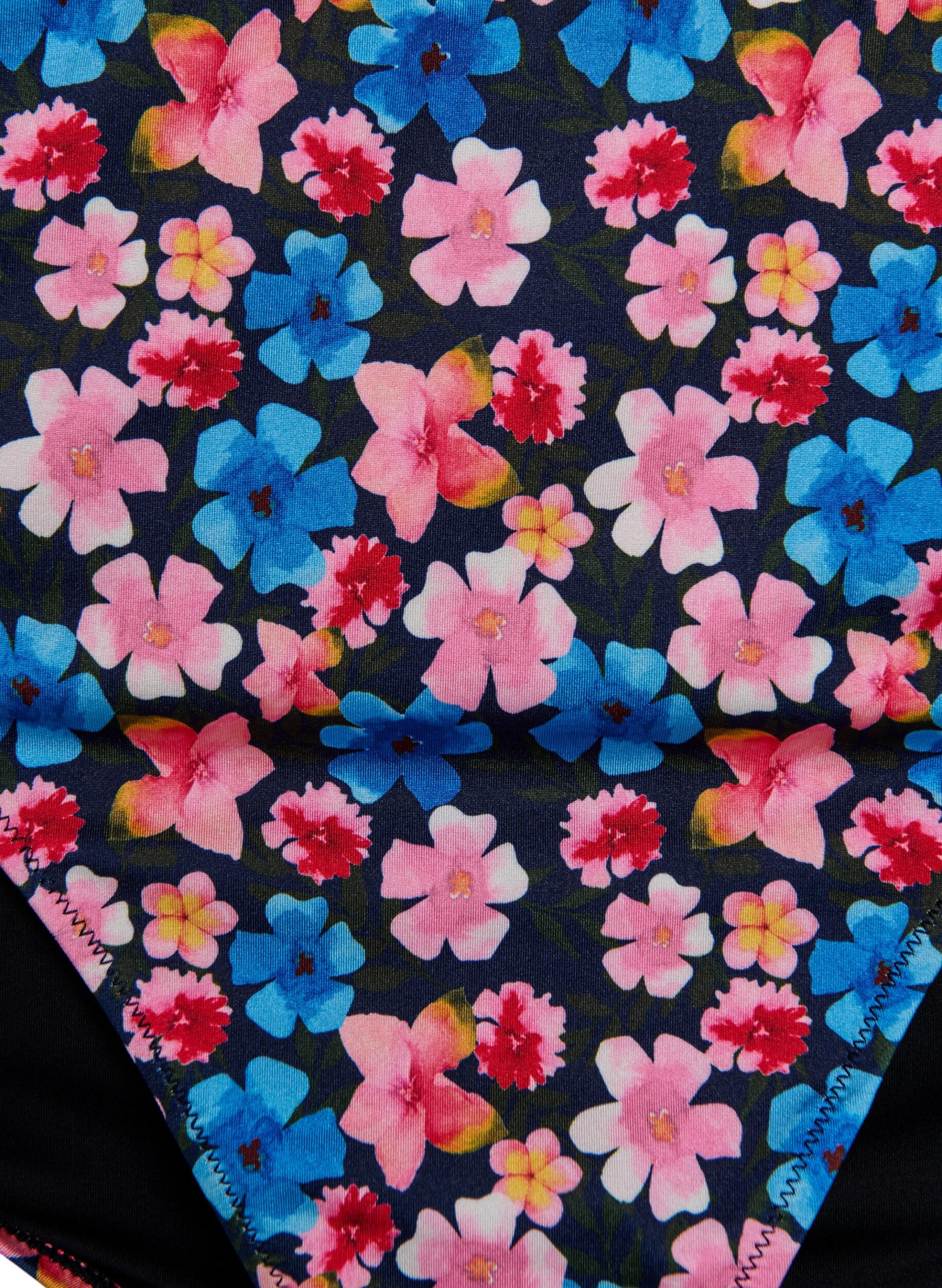 ZizziHoog getailleerde bloemrijke bikini broekjes, Rood, Packshot image number 2