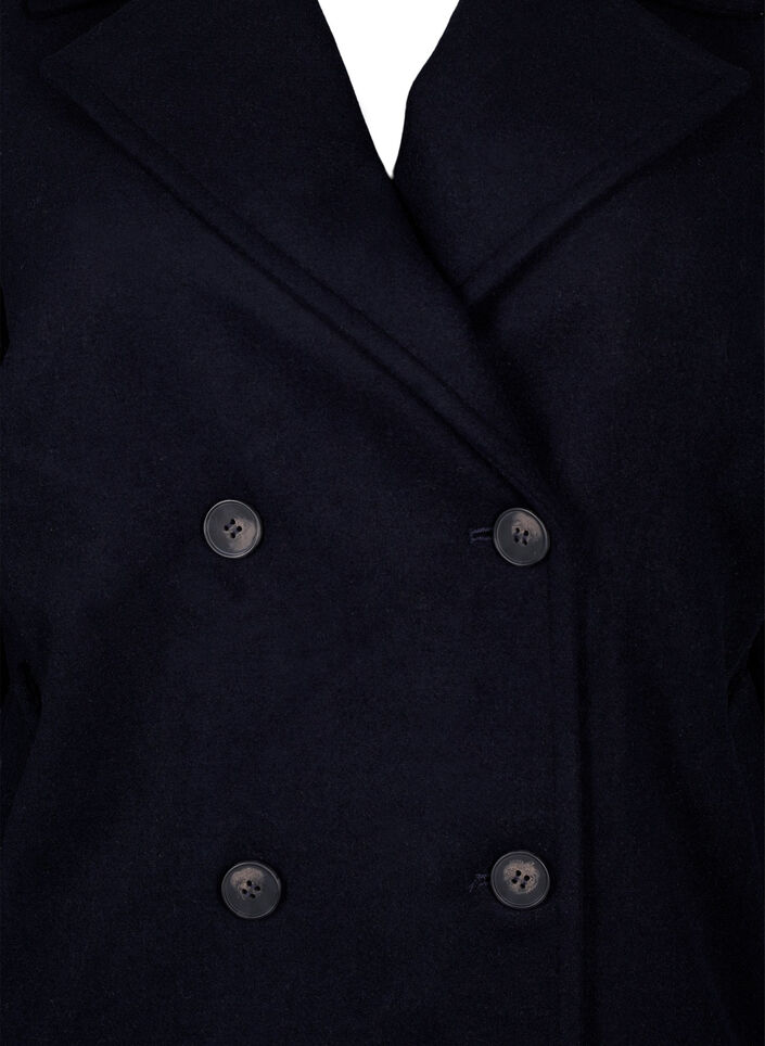 Manteau court &agrave; boutonnage crois&eacute;, Bleu, Packshot image number 2