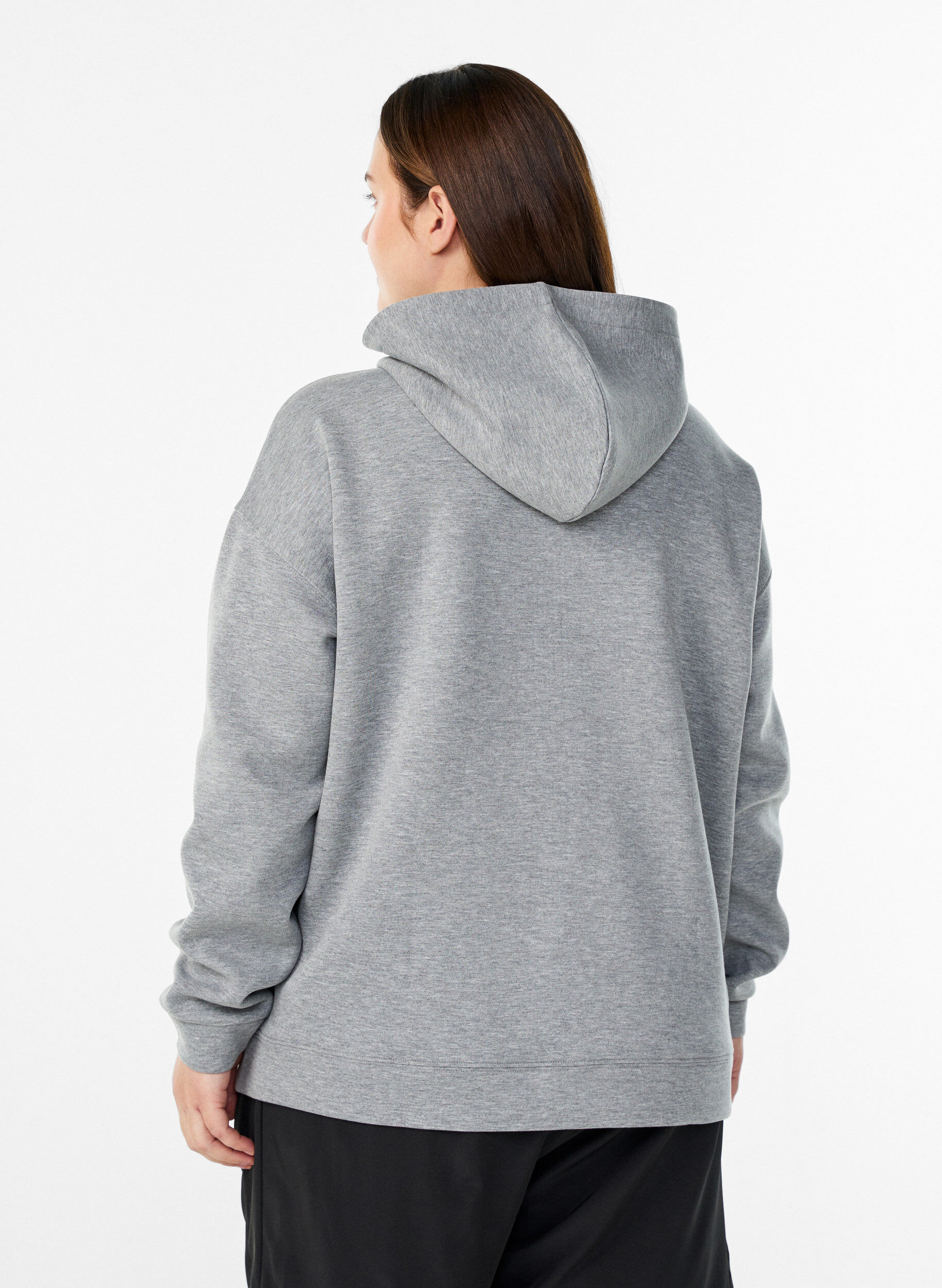 ZizziScuba-hoodie met rits en zakken, Grijs, Model image number 2