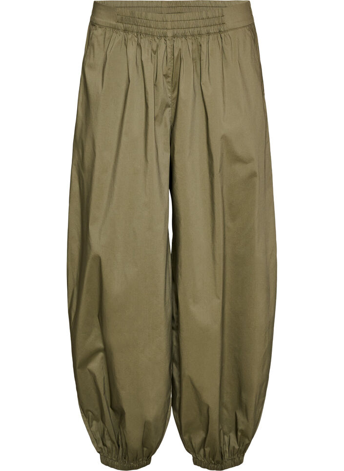 Pantalon ballon avec poches et ceinture &eacute;lastique, Vert Kaki, Packshot image number 0