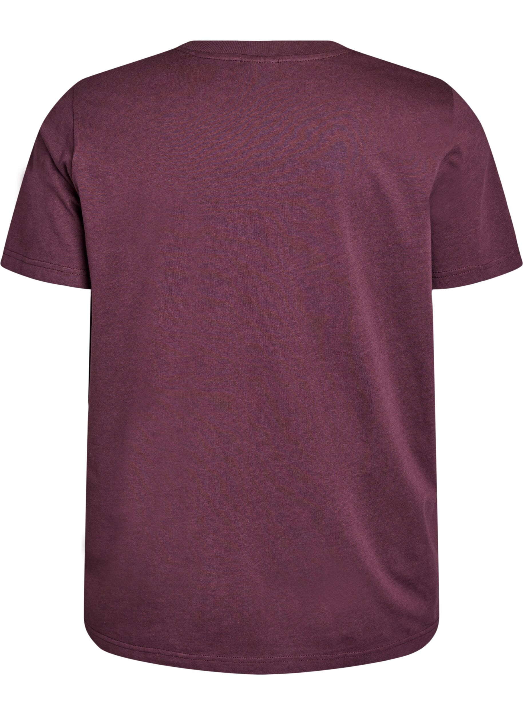 ZizziT-shirt basique en coton &agrave; col rond, Bordeaux fonc&eacute;, Packshot image number 1