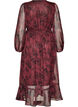 Robe maxi avec imprim&eacute; floral et smocks, Bordeaux fonc&eacute;, Packshot image number 1