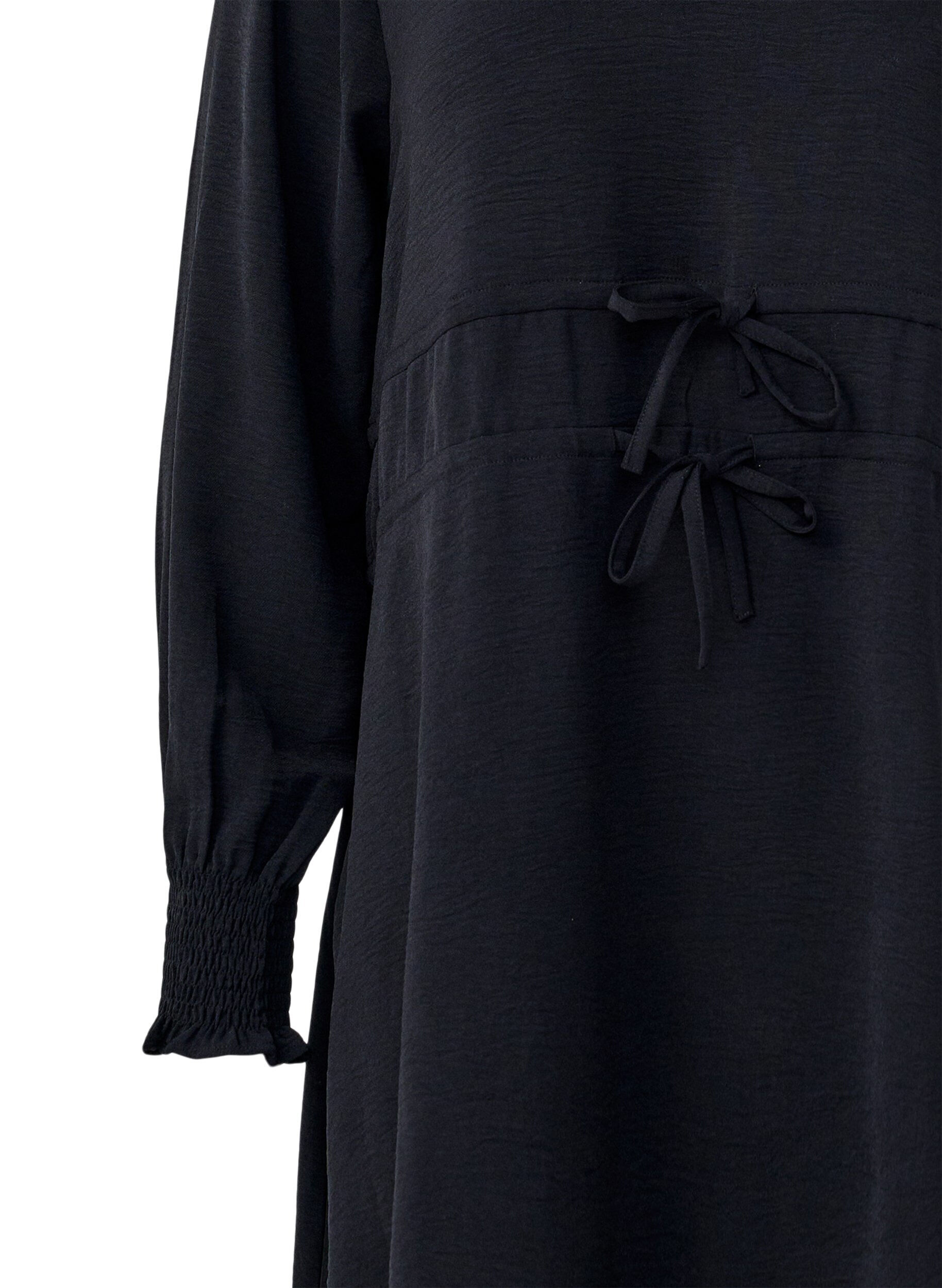 Zizzi Robe avec ceintures &agrave; nouer &agrave; la taille, Noir, Packshot image number 2