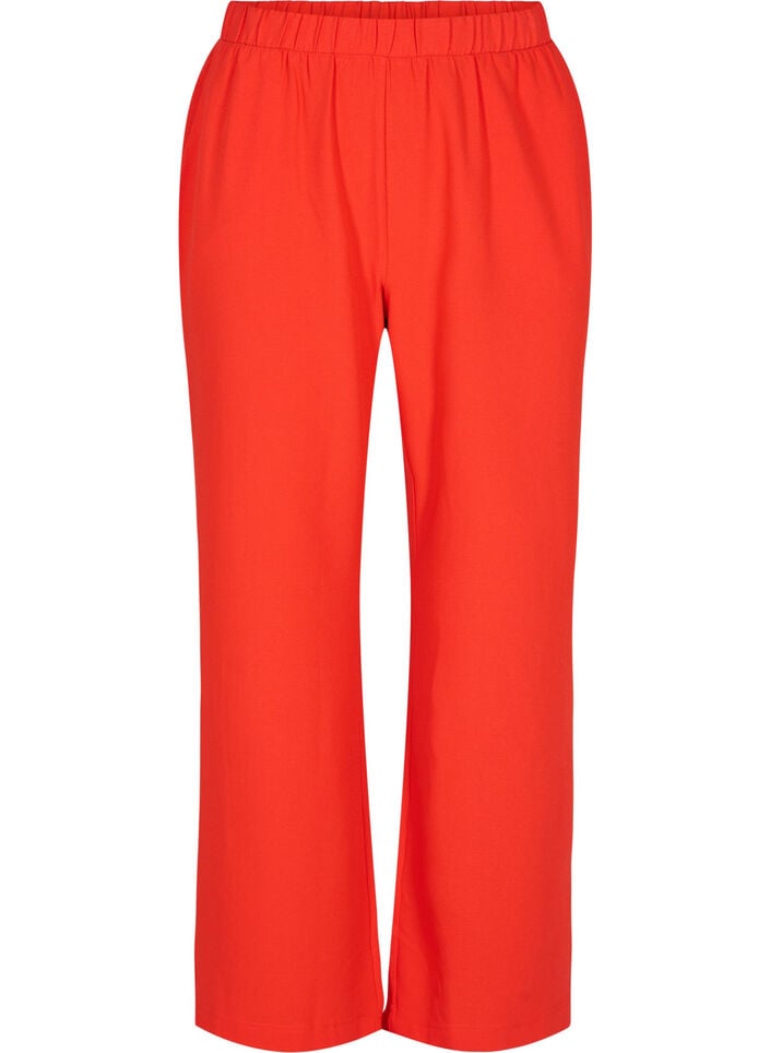 Pantalon évasé avec taille élastiquée, Rouge, Packshot image number 0