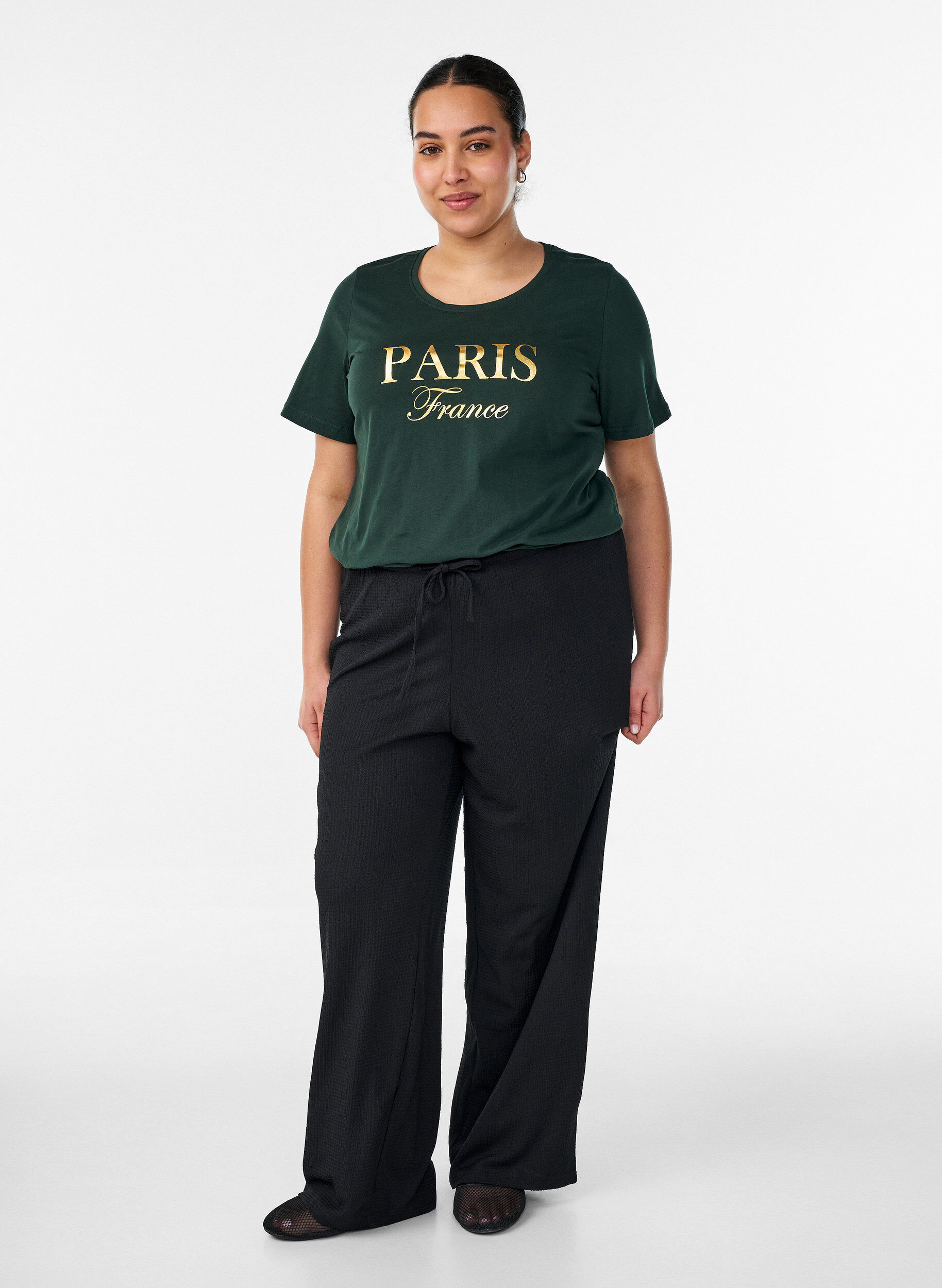 ZizziT-shirt met motief, Groen, Model image number 1