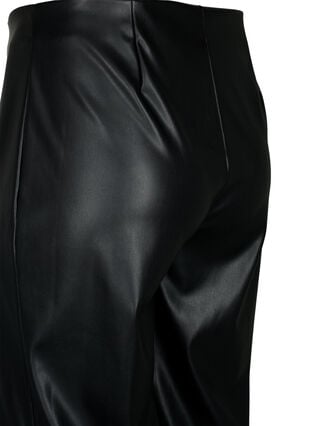Pantalon en simili cuir avec jambe large, Black, Packshot image number 3