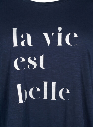 T-shirt en coton avec imprimé texte, Night Sky W. La, Packshot image number 2