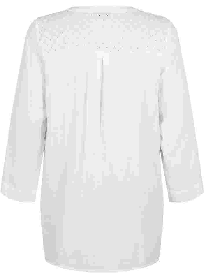 Tuniek van katoen met anglaise borduurwerk, Bright White, Packshot image number 1