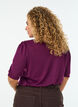 Blouse met knoopdetail en korte pofmouwen, Donker Bordeaux, Model image number 2
