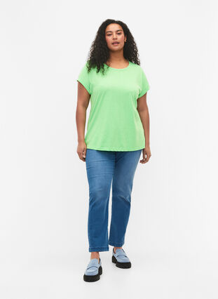 T-shirt fluo en coton, Neon Green, Model image number 2