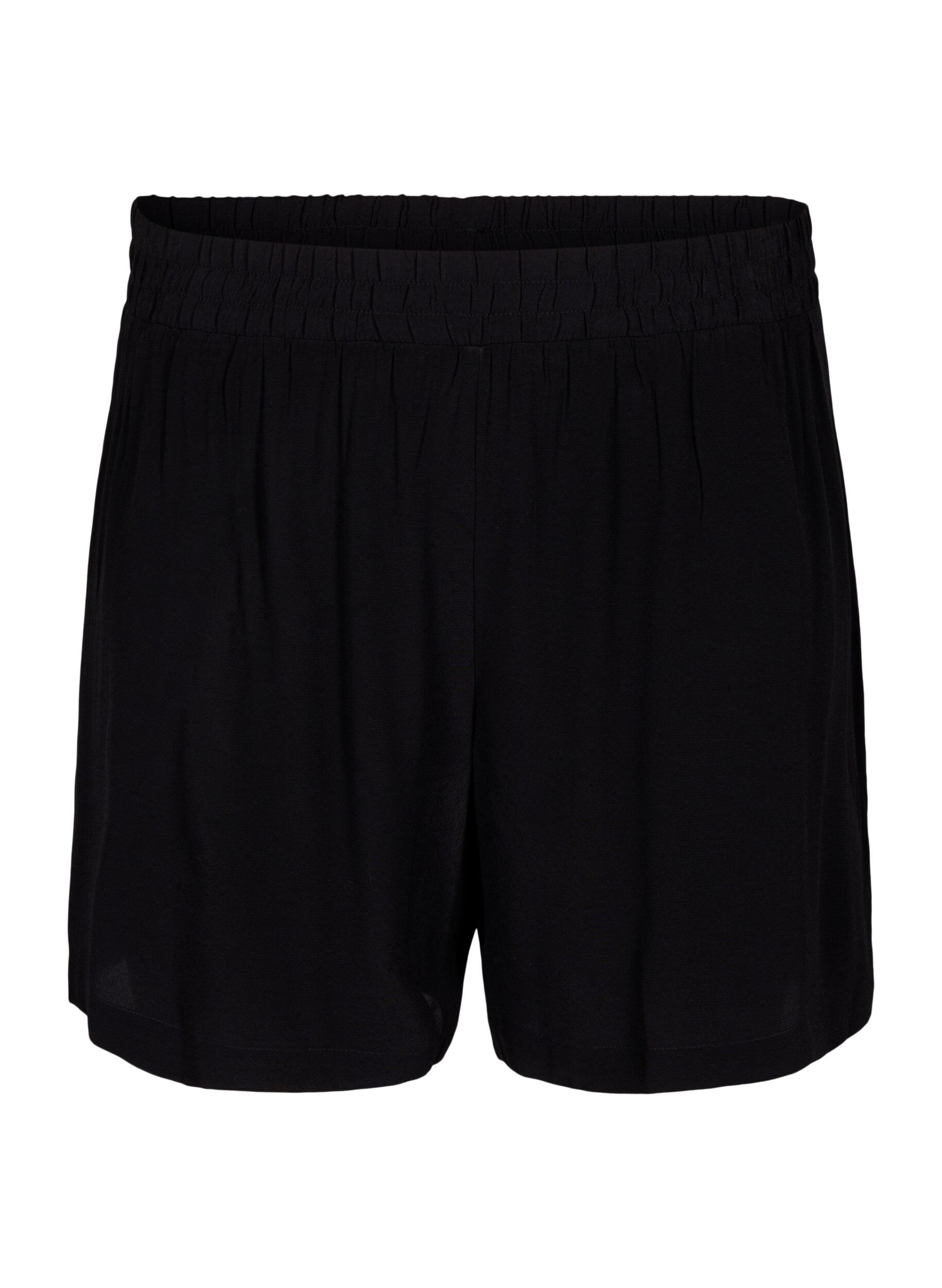 Zizzi Short ample en viscose, Black, Packshot image number 0