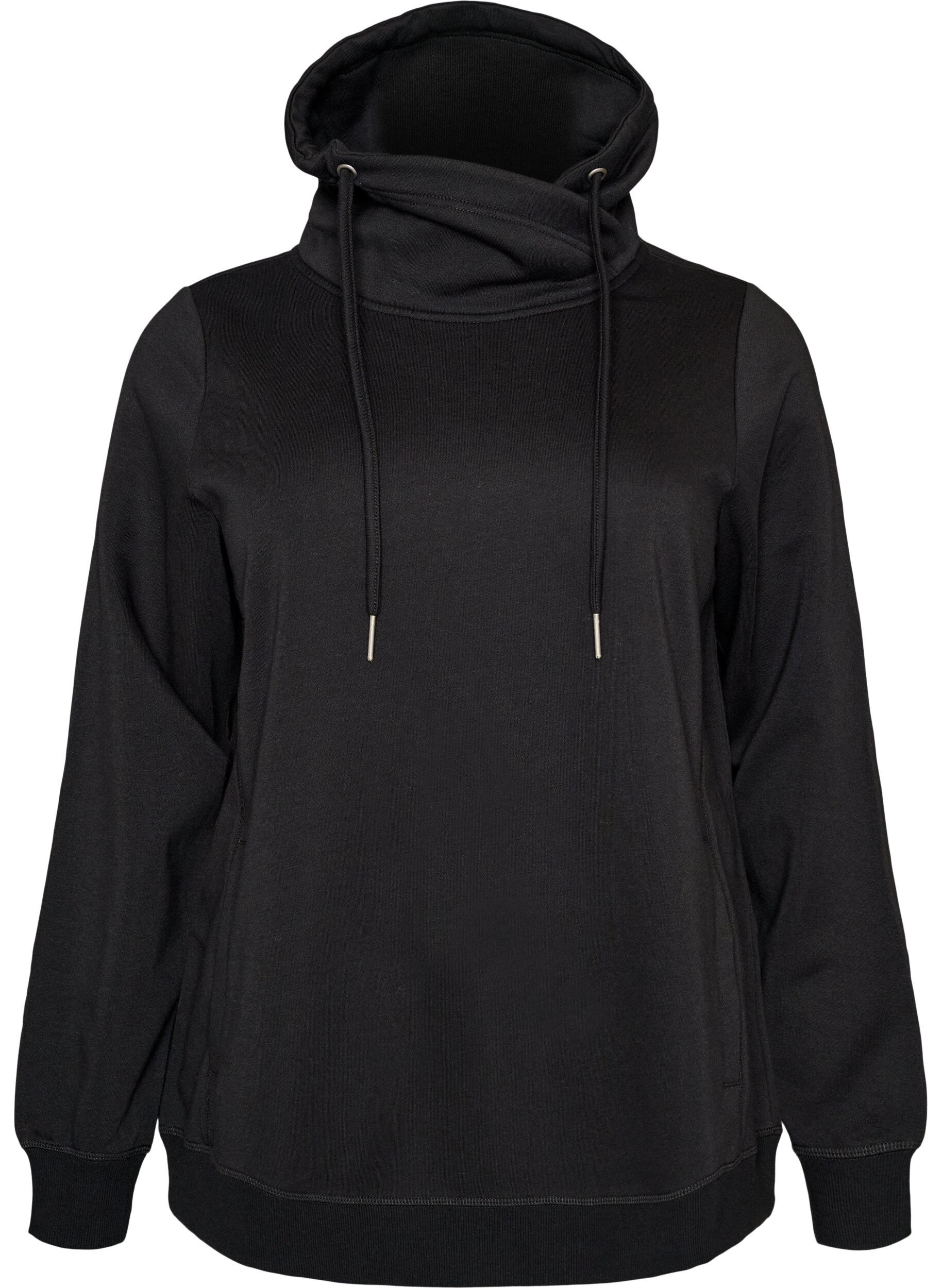 FLASH - Sweatshirt met hoge kraag en zakken