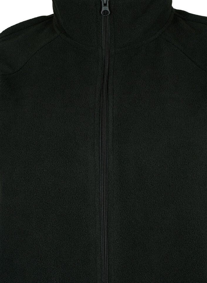 Fleece vest met zakken, Zwart, Packshot image number 2