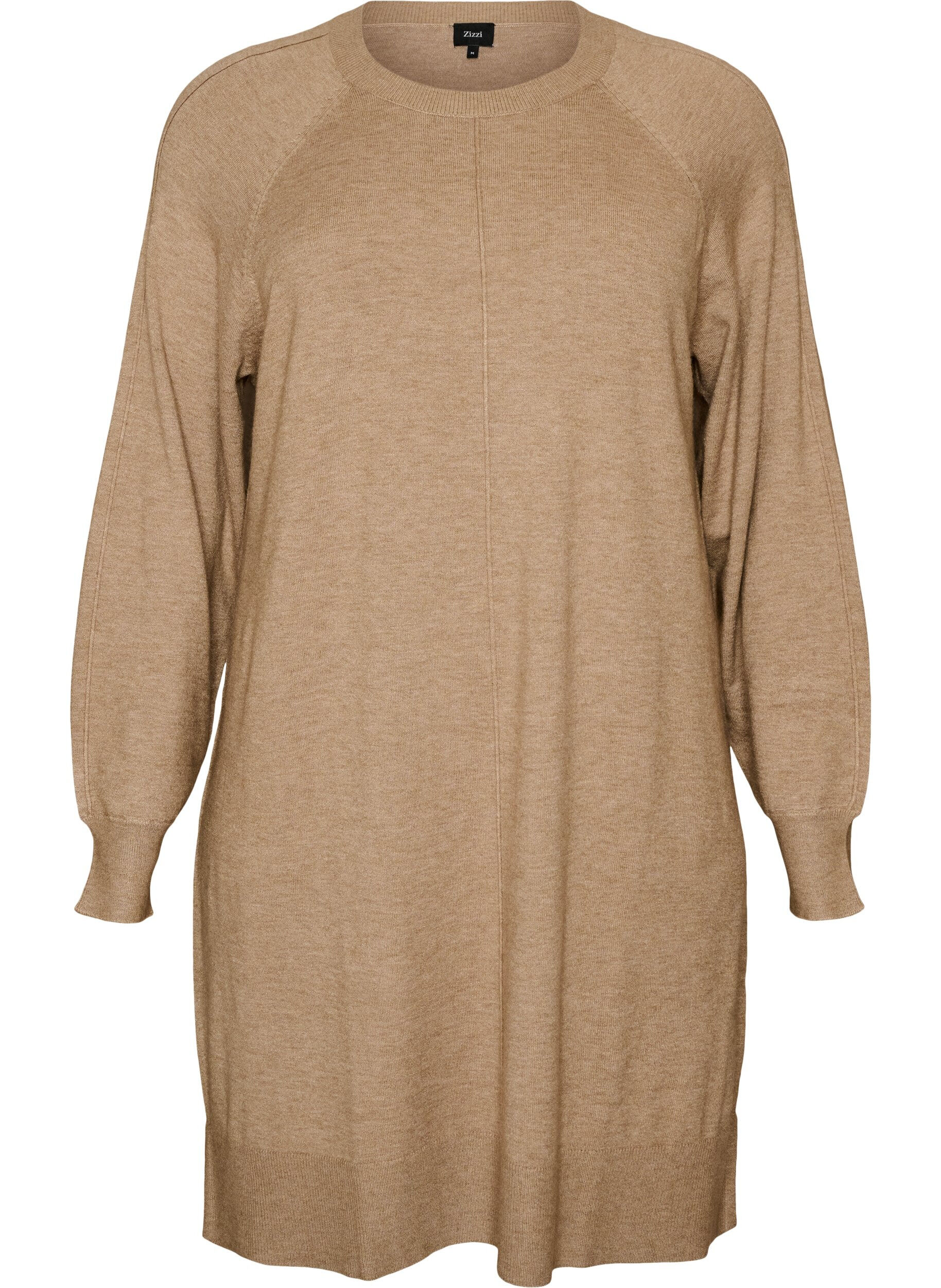ZizziRobe courte en maille &agrave; manches raglan et couture centrale, Beige, Packshot image number 0