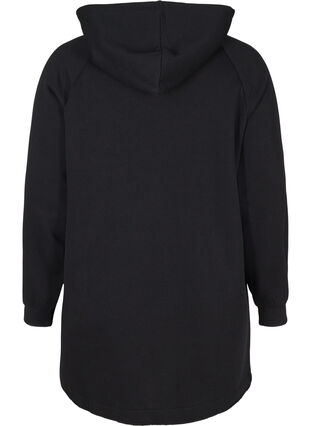 Robe pull avec capuche et poche, Black, Packshot image number 1