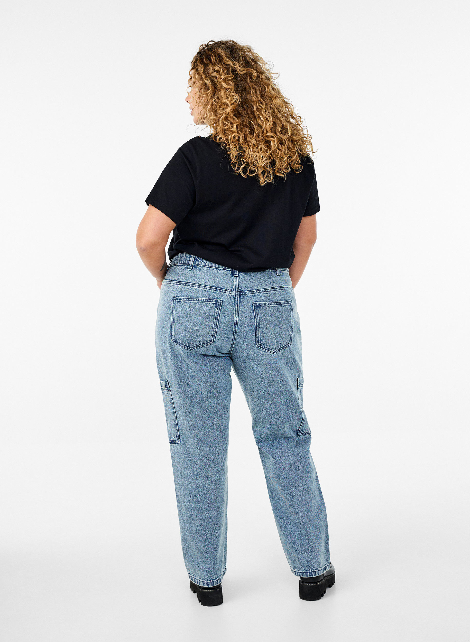 ZizziHigh waist cargobroek, Blauw, Model image number 1