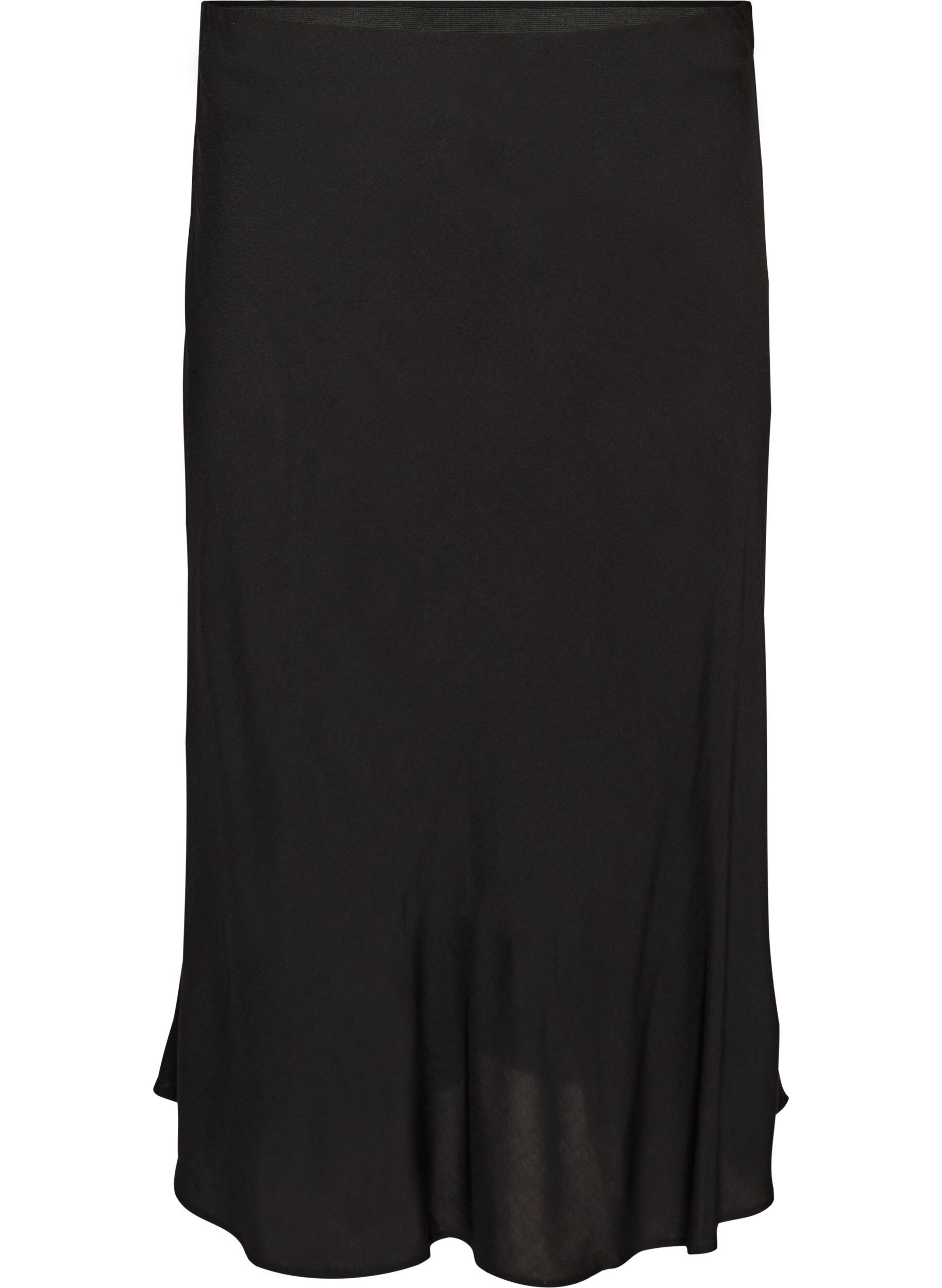 ZizziViscose rok met een elastische taille, Zwart, Packshot image number 0