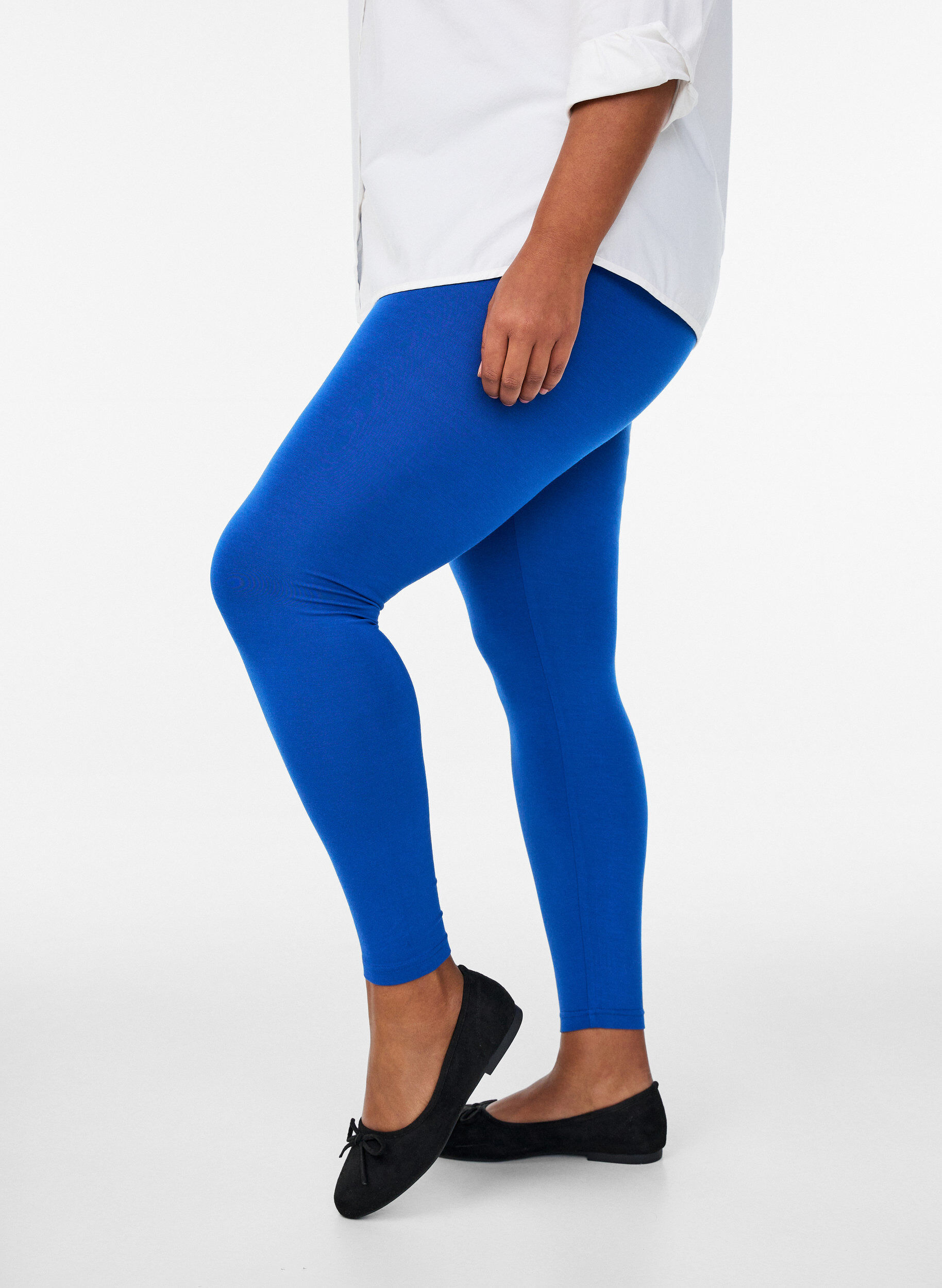 Leggings basiques en viscose, Bleu, Model