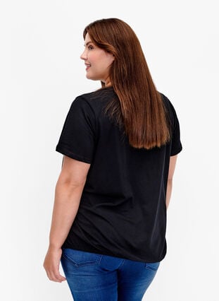 Katoenen T- shirt met print, Black W. Love, Model image number 1