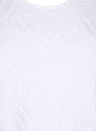 Blouse met structuur en korte mouwen, Bright White, Packshot image number 2