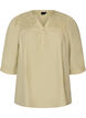 Blouse met smock en 3/4-mouwen, Groen, Packshot image number 0