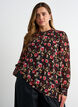 Blouse avec imprim&eacute; int&eacute;gral et patte de boutonnage courte, Rose, Model image number 0