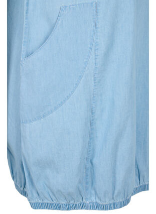 Denim jurk met zakken en korte mouwen, Light blue denim, Packshot image number 3