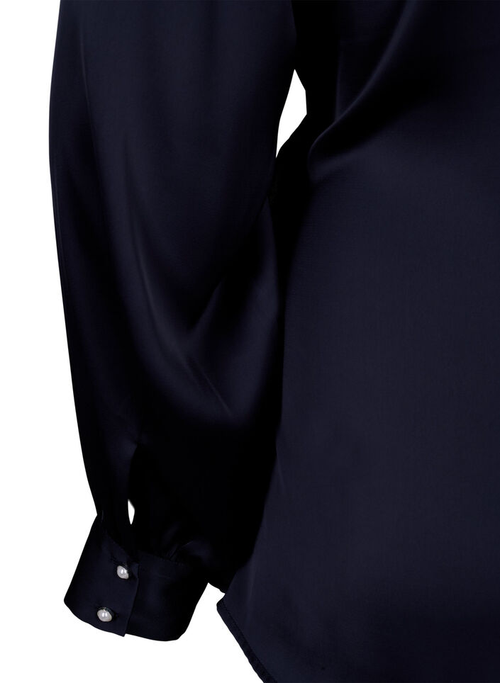 Chemisier de fête en satin avec écharpe, Night Sky, Packshot image number 4