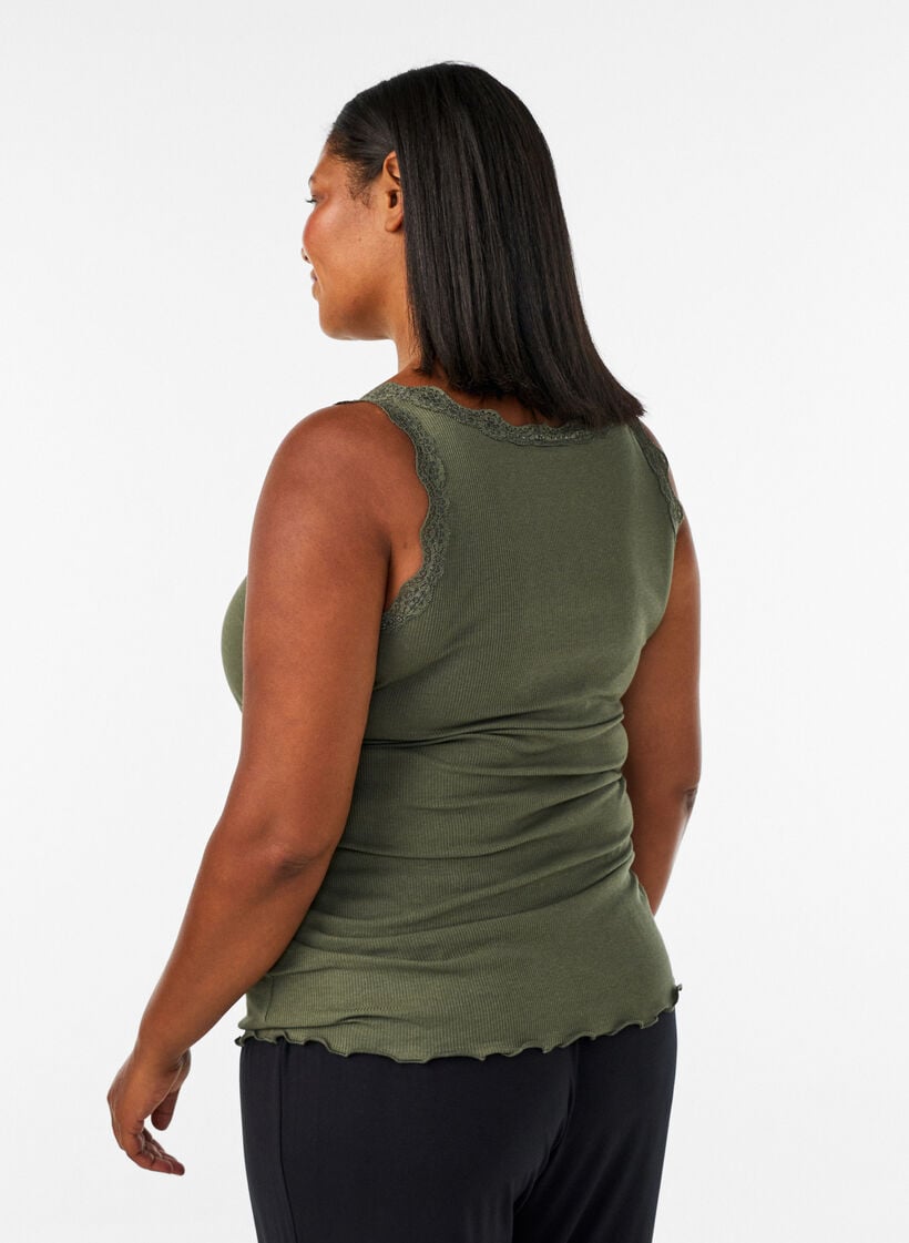 Haut &agrave; dentelle, Vert, Model image number 2