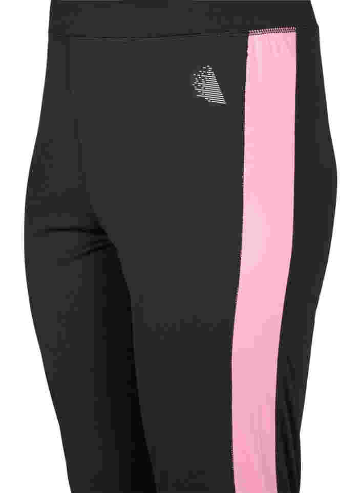 Pantalon de ski avec bande contrastée, Black w. Sea Pink, Packshot image number 2