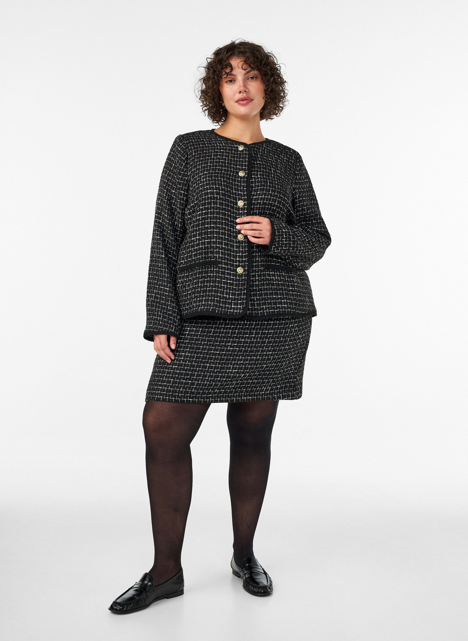 ZizziJupe courte en boucl&eacute;, Noir, Model image number 1