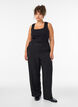 Pantalon tailleur large &agrave; taille haute, Noir, Model image number 0