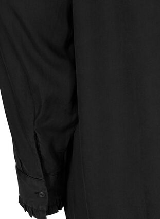 Tuniek met lange mouwen, v-hals en knopen, Black, Packshot image number 3