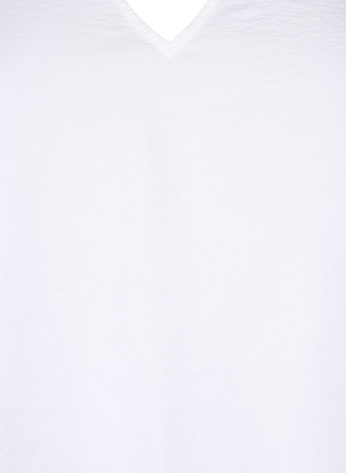 Viscose blouse met korte mouwen en borduursel, Wit, Packshot image number 2