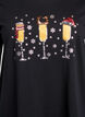 T-shirt de No&euml;l en coton bio, Noir, Packshot image number 2