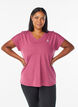 T-shirt de sport ample avec col en v, Bordeaux, Model image number 0